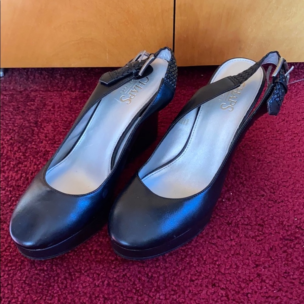 Chaps Black Wedges